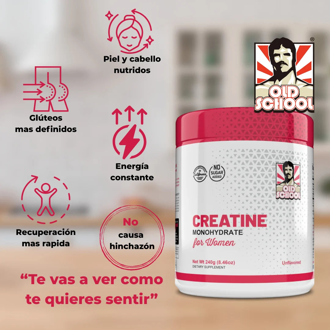 Creatina Monohidratada para mujer | Old School Labs™ 100%Original